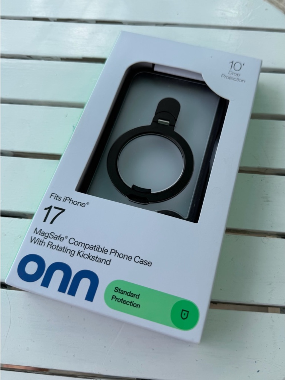 onn MagSafe-Compatible iPhone 17 Case with Rotating Kickstand - Black